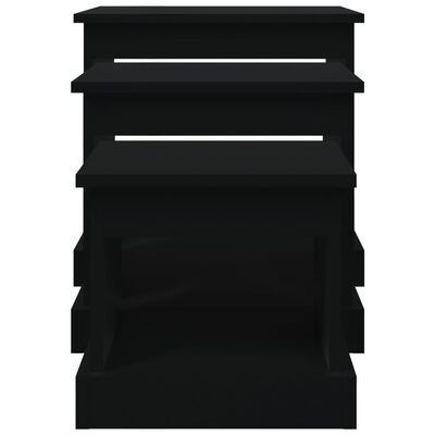 vidaXL kohvilaud 3 tk, must, tehispuit