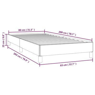 vidaXL voodiraam, must, 80x200 cm, samet