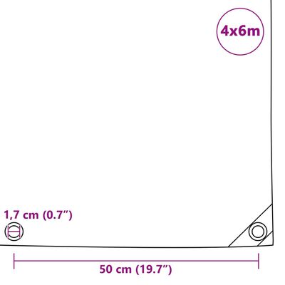 vidaXL present, 650 g/m² 4 x 6 m, must