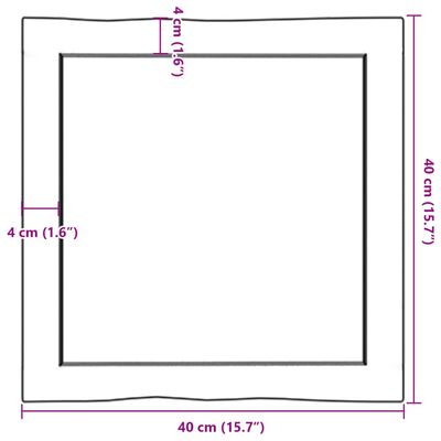 vidaXL lauaplaat, helepruun, 40 x 40 x (2-6) cm, töödeldud täispuit