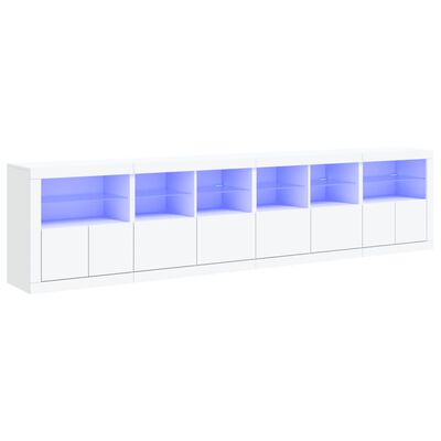 vidaXL puhvetkapp LED-tulega, valge, 283 x 37 x 67 cm