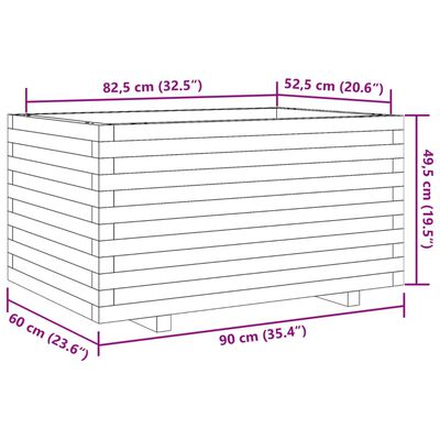 vidaXL aia taimekast, 90x60x49,5 cm, ebatsuuga puit