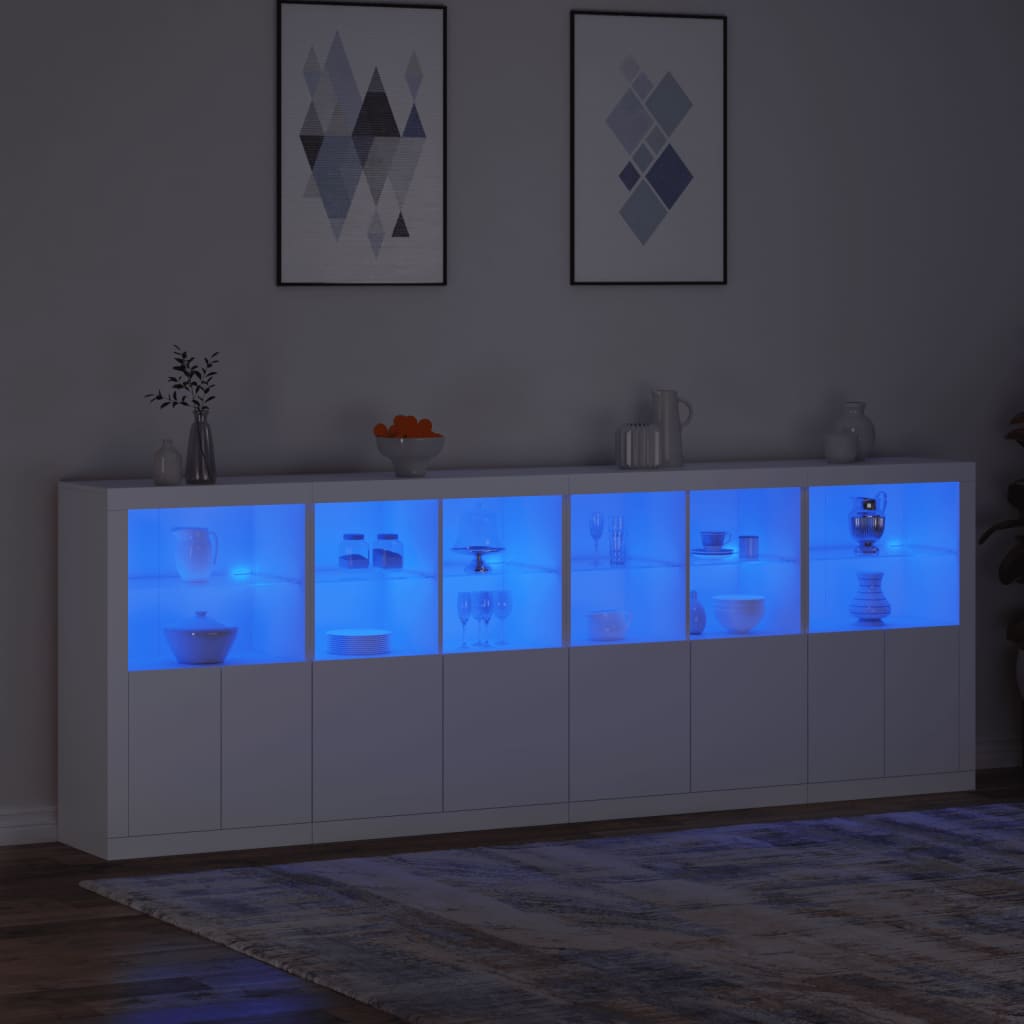 vidaXL puhvetkapp LED-tulega, valge, 283 x 37 x 100 cm