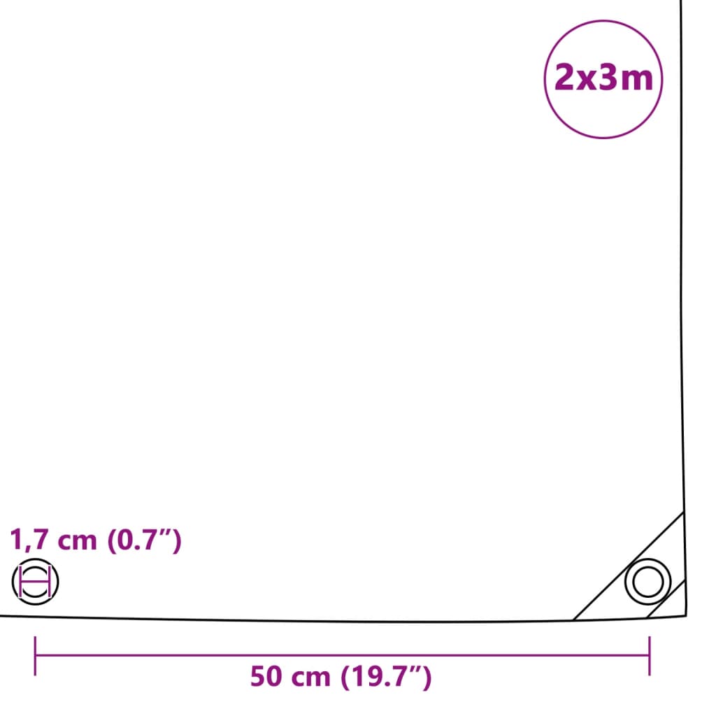 vidaXL present, 650 g/m² 2 x 3 m, must