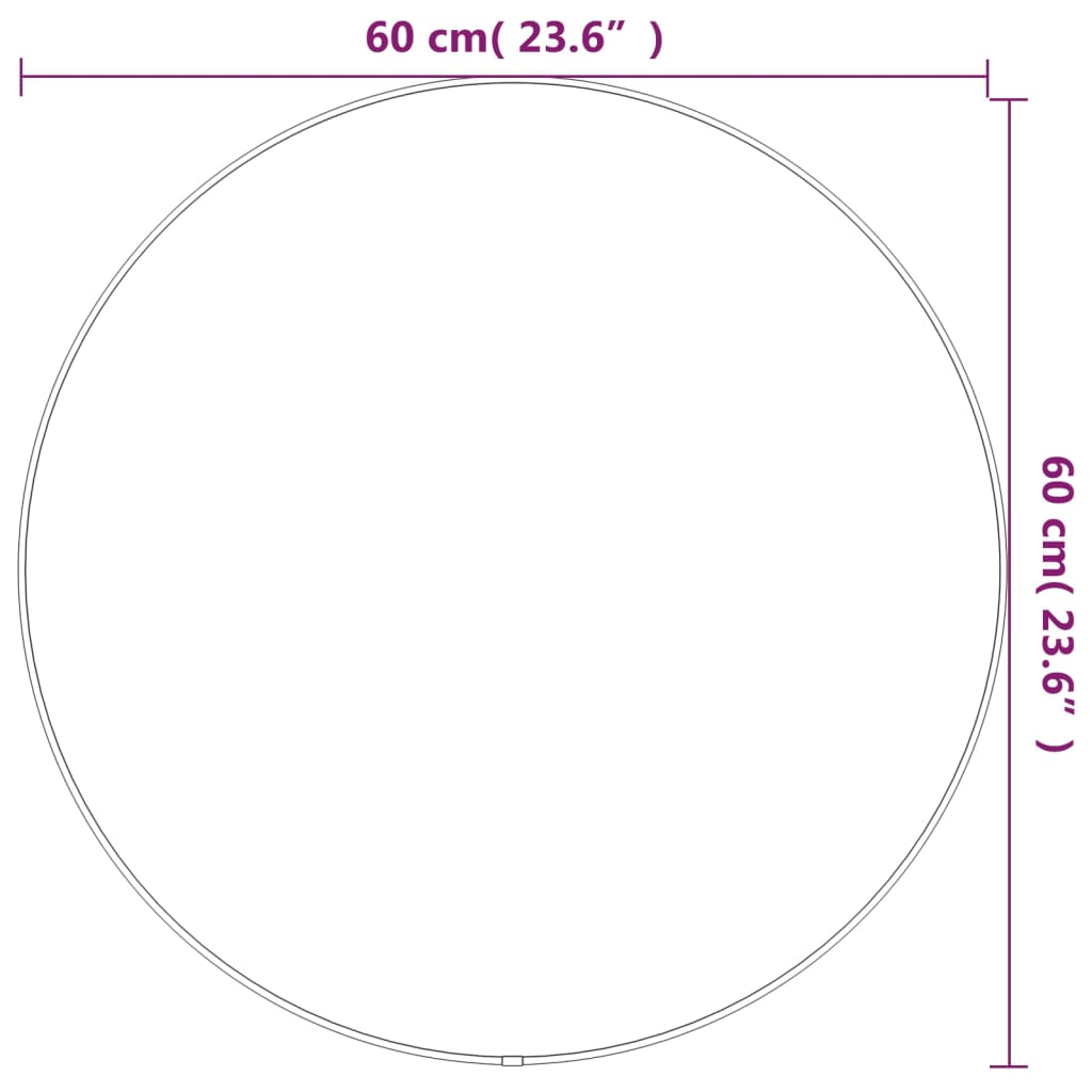 vidaXL seinapeegel, must, Ø 60 cm, ümmargune