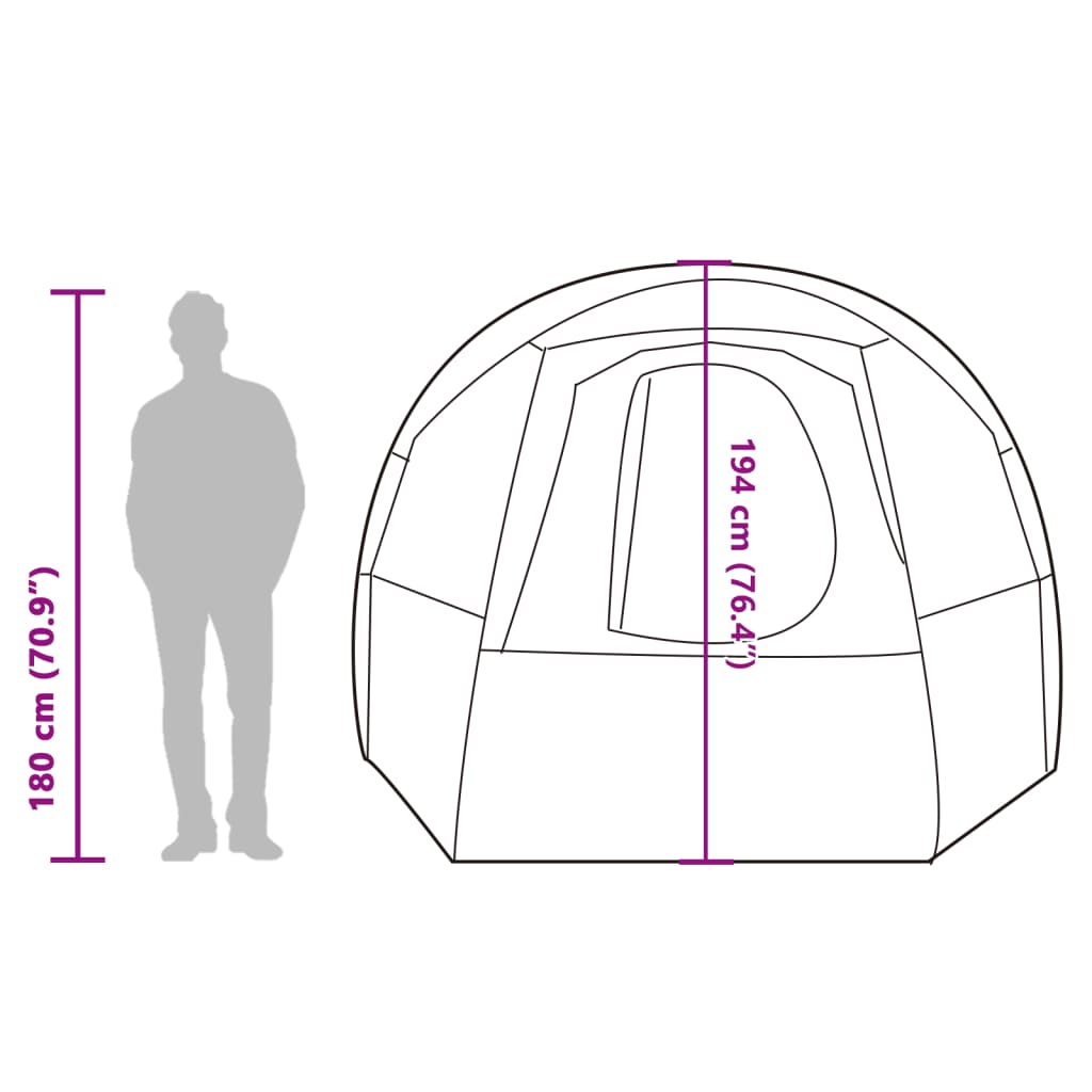 vidaXL matkatelk 4 inimesele, tunnel, hall ja oranž, veekindel