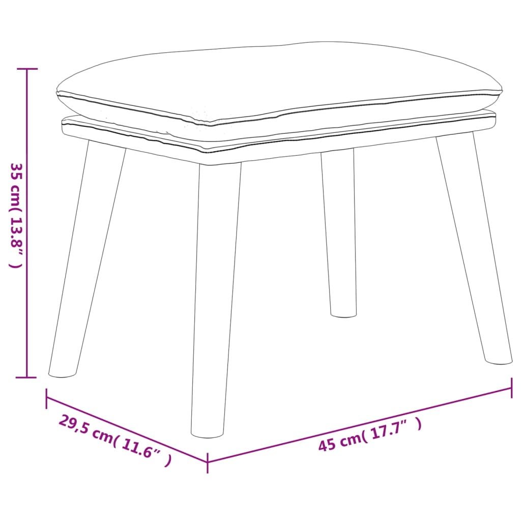 vidaXL jalapink, helehall, 45x29,5x35 cm, samet