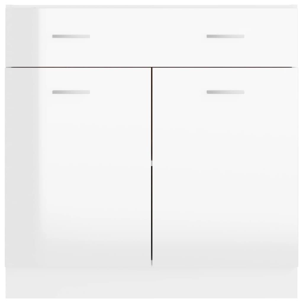 vidaXL alumine köögikapp, kõrgläikega valge, 80x46x81,5 cm tehispuit