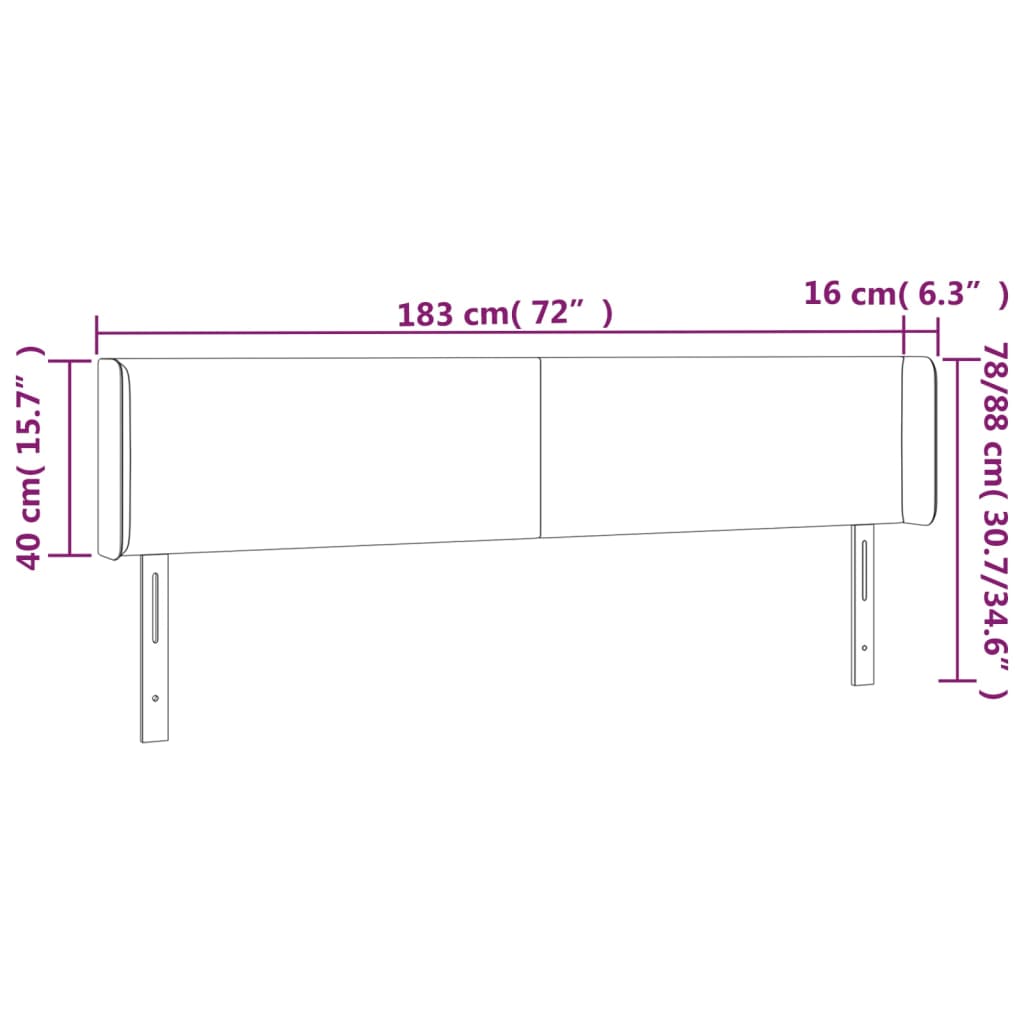 vidaXL LED-voodipeats Cappuccino 183x16x78/88 cm kunstnahk