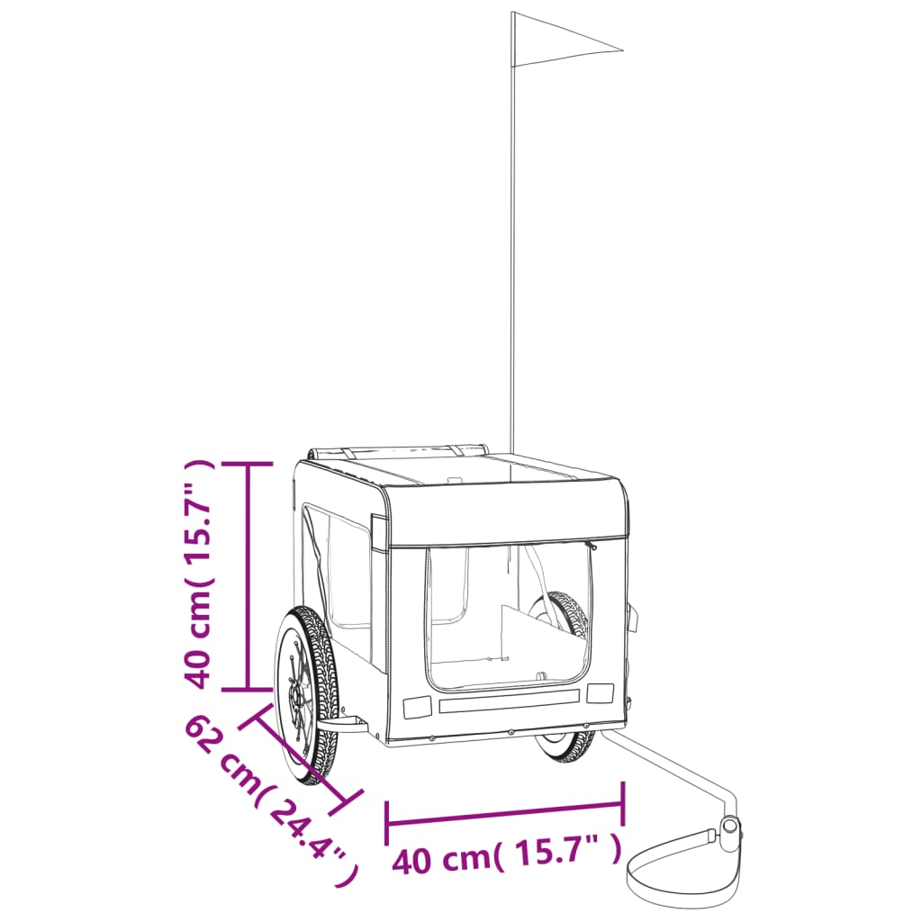 vidaXL lemmiklooma ratta järelkäru, hall ja must, oxford kangas/raud