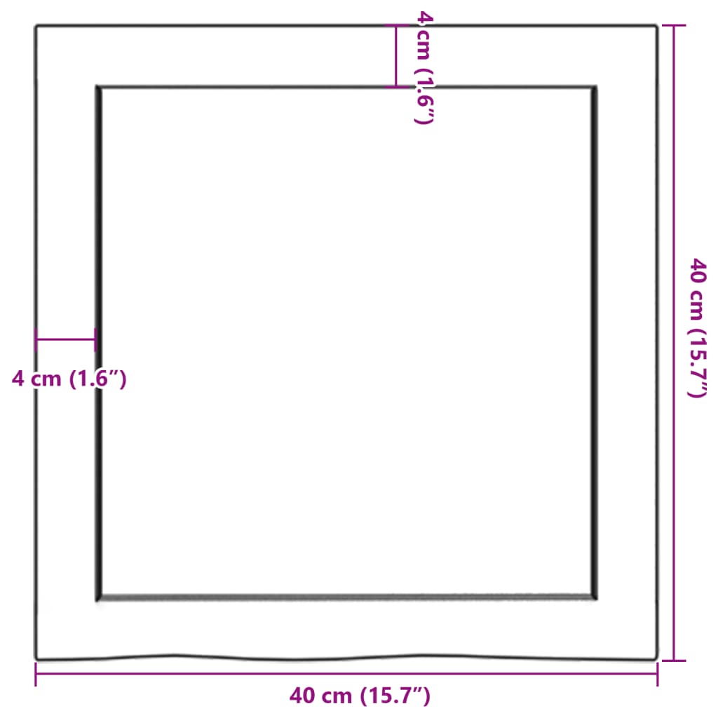 vidaXL seinariiul, tumepruun, 40x40x(2-4) cm, töödeldud tammepuit