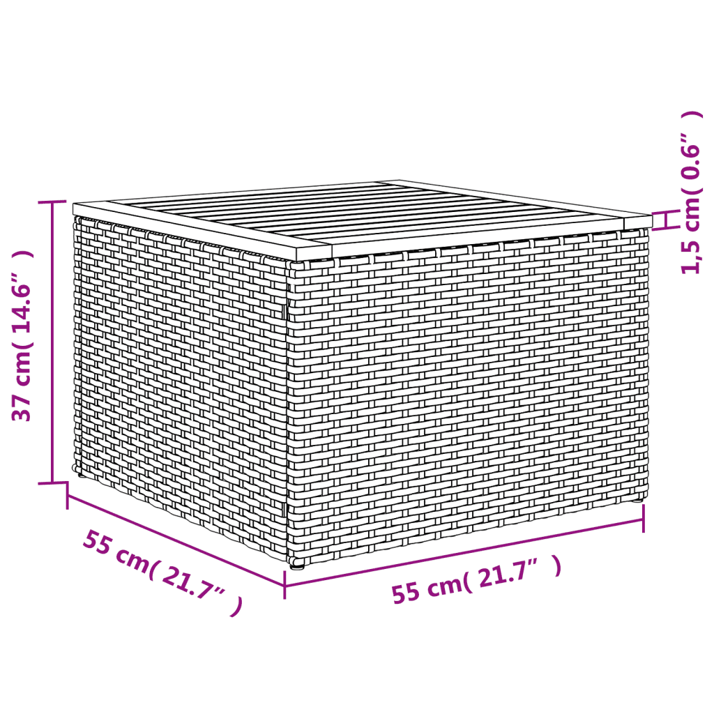 vidaXL 10-osaline aiadiivani komplekt patjadega, hall, polürotang