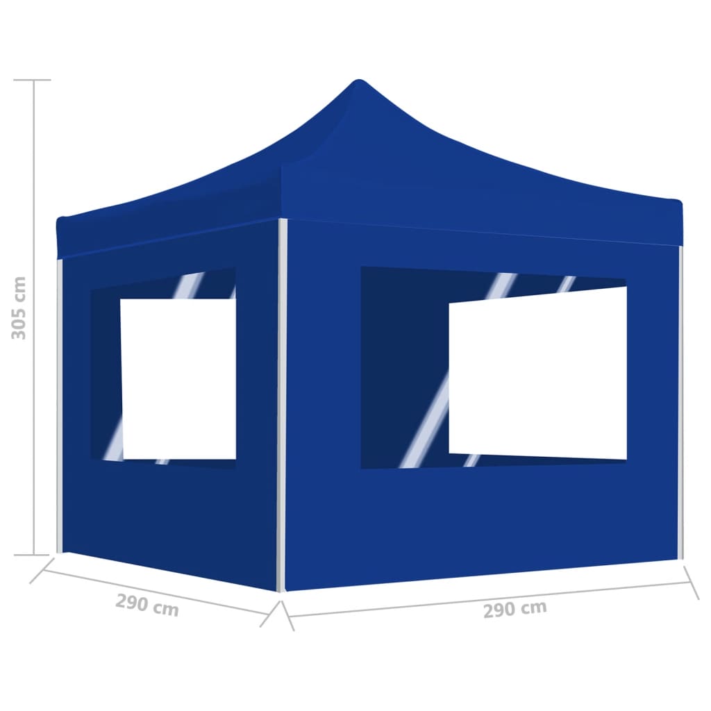 vidaXL kokkupandav peotelk seintega, alumiinium, 3 x 3 m, sinine