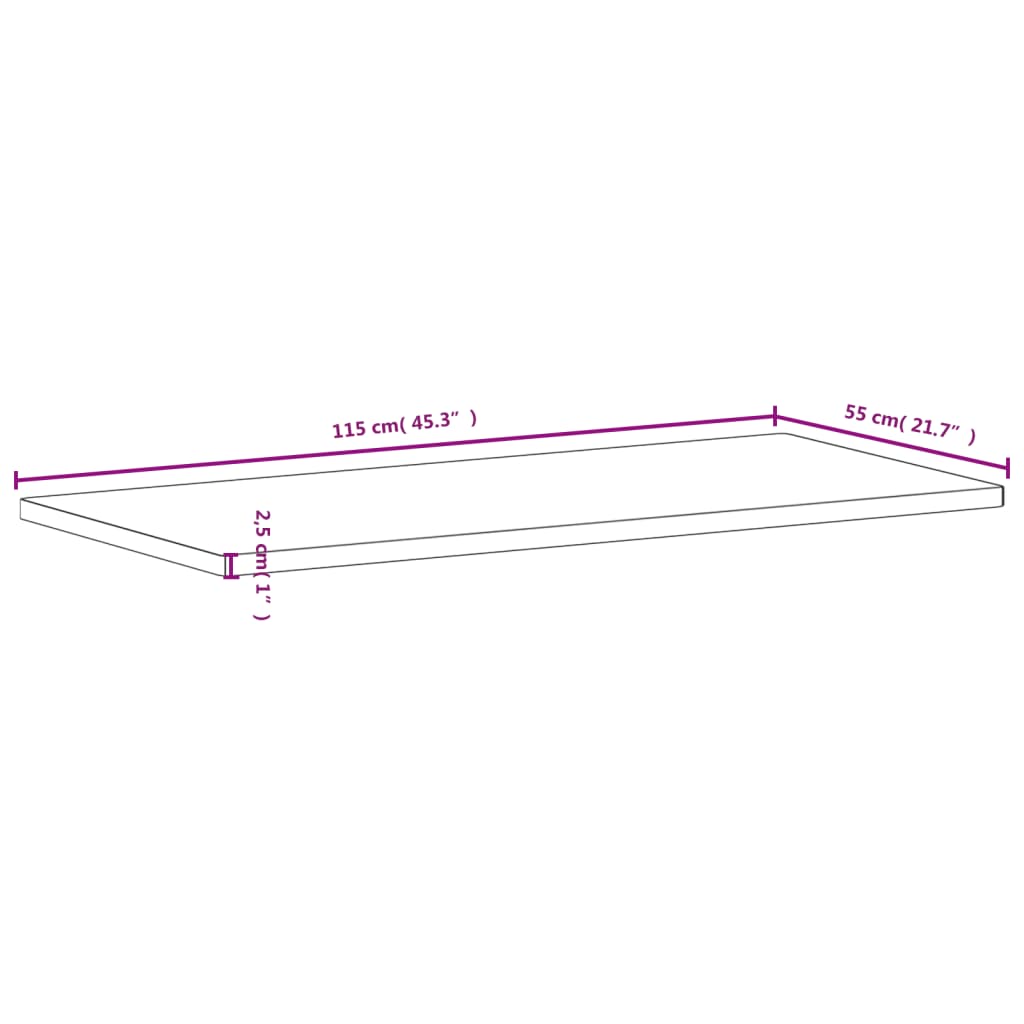 vidaXL kirjutuslaua plaat, 115x55x2,5 cm, pöökpuu