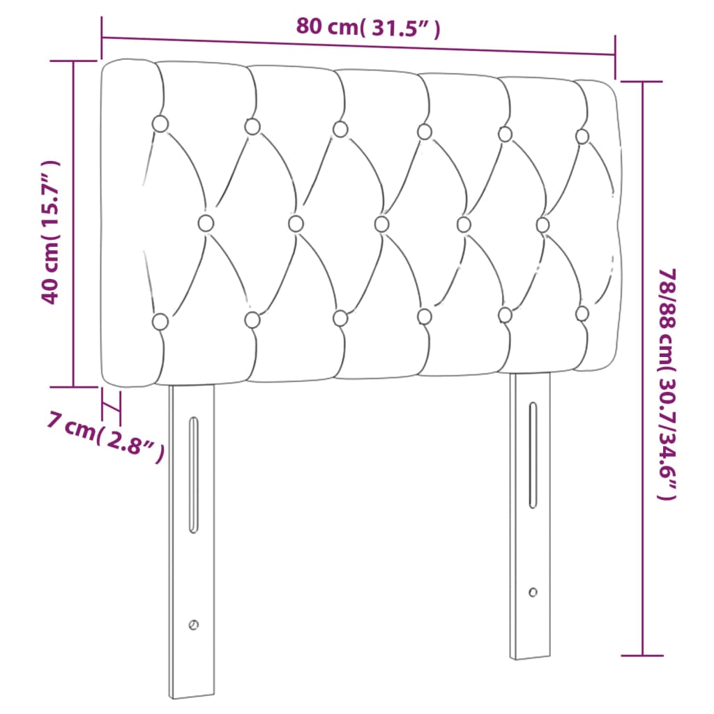 vidaXL LED-voodipeats, tumepruun, 80x7x78/88 cm, kangas