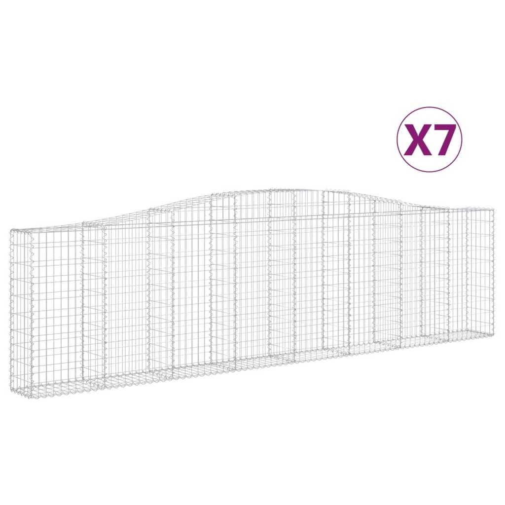 vidaXL kaarekujulised gabioonkorvid 7 tk, 400x30x100/120 cm, raud