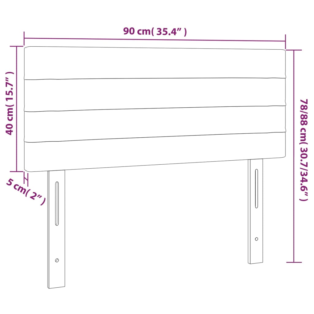 vidaXL voodipeats, must, 90x5x78/88 cm, kangas