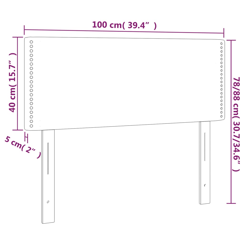 vidaXL voodipeats, tumehall, 100 x 5 x 78/88 cm, samet