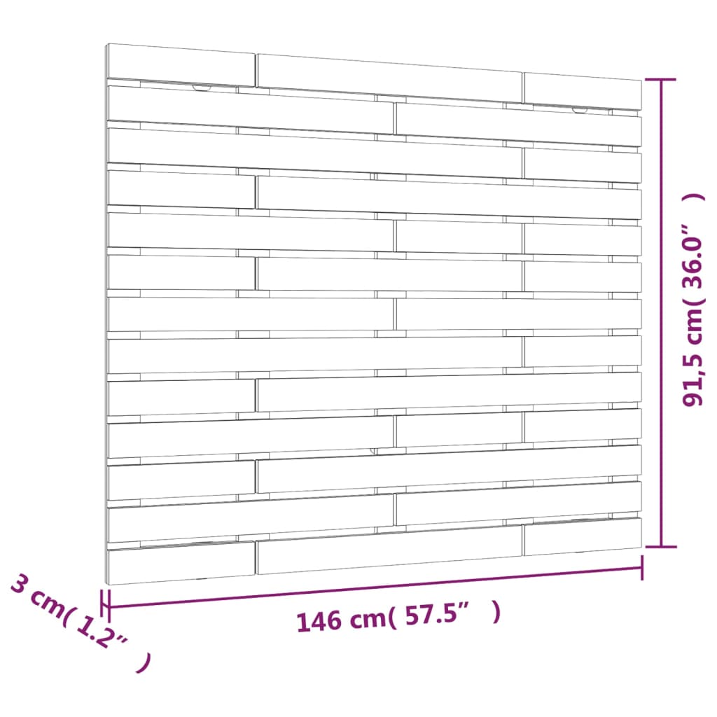 vidaXL seinale kinnitatav voodipeats, meepruun, 146x3x91,5 cm