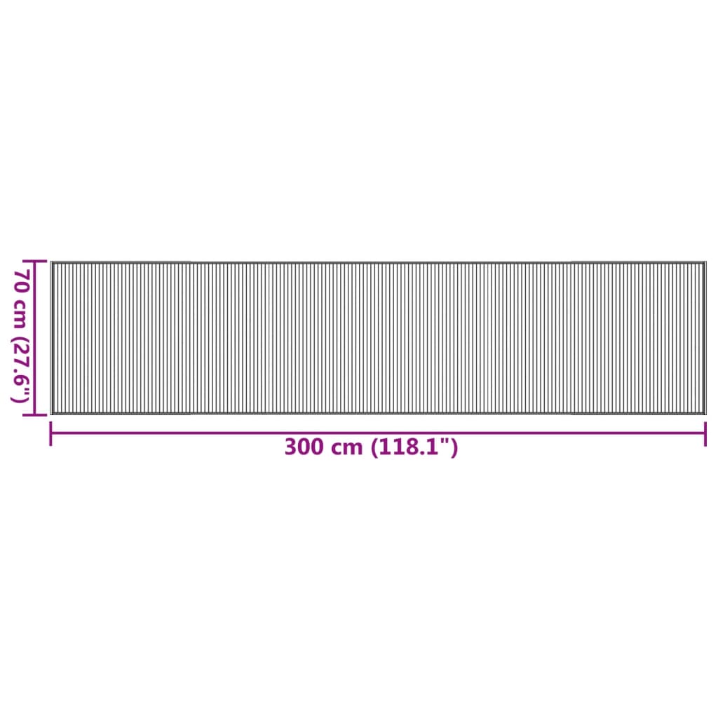 vidaXL vaip, ristkülikukujuline, must, 70 x 300 cm, bambus