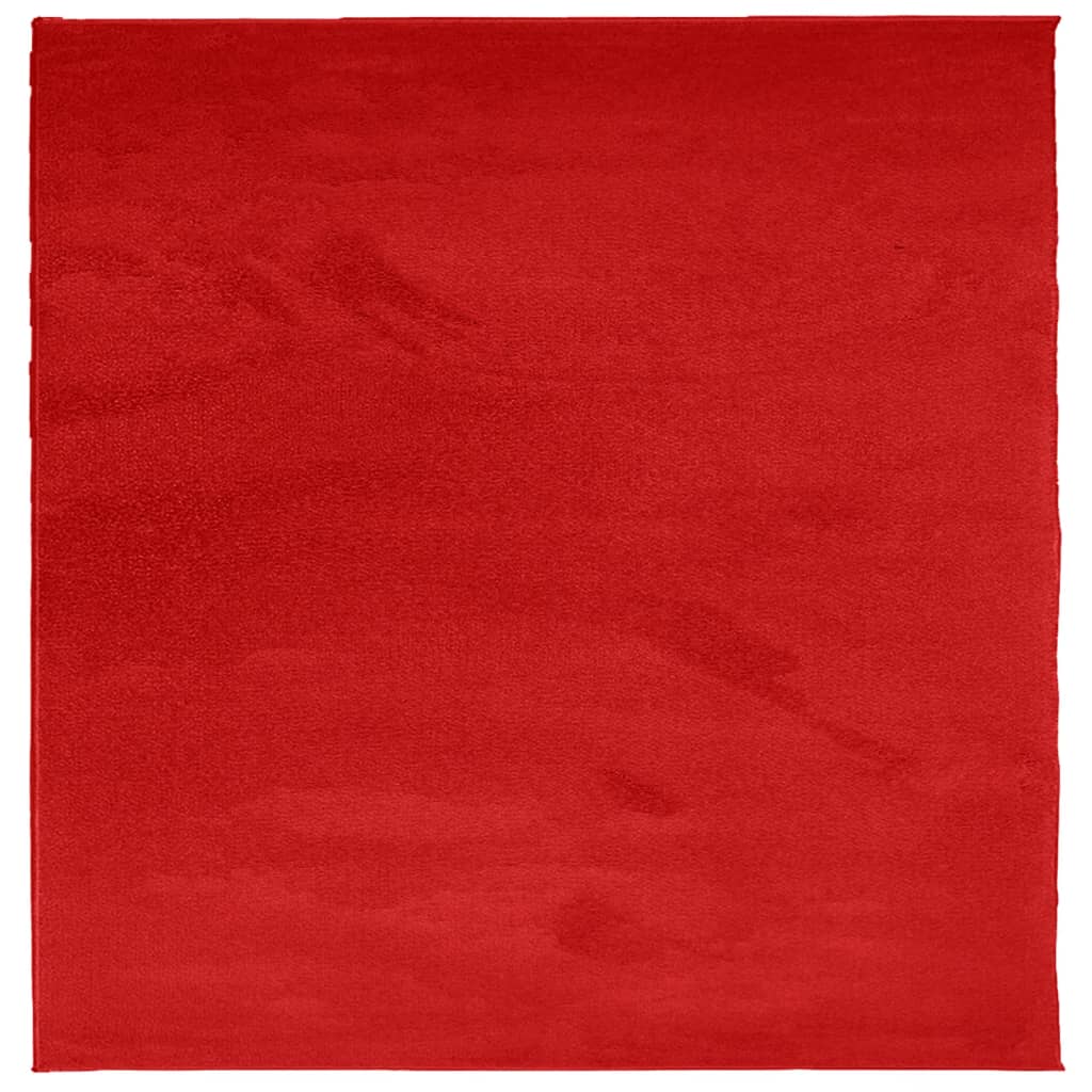 vidaXL vaip "OVIEDO" lühikese narmaga, punane, 120 x 120 cm