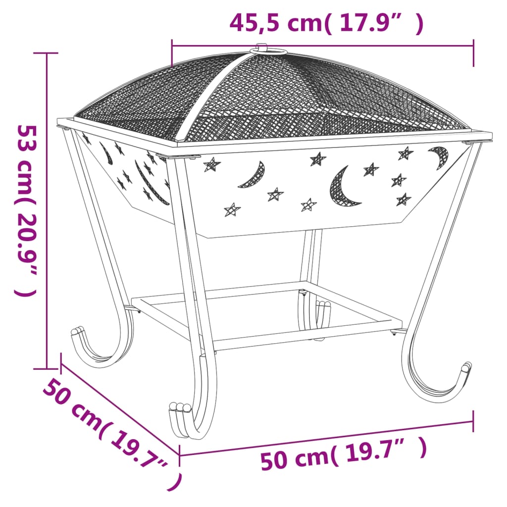 vidaXL tulease ahjuroobiga, 50 cm, XXL, teras