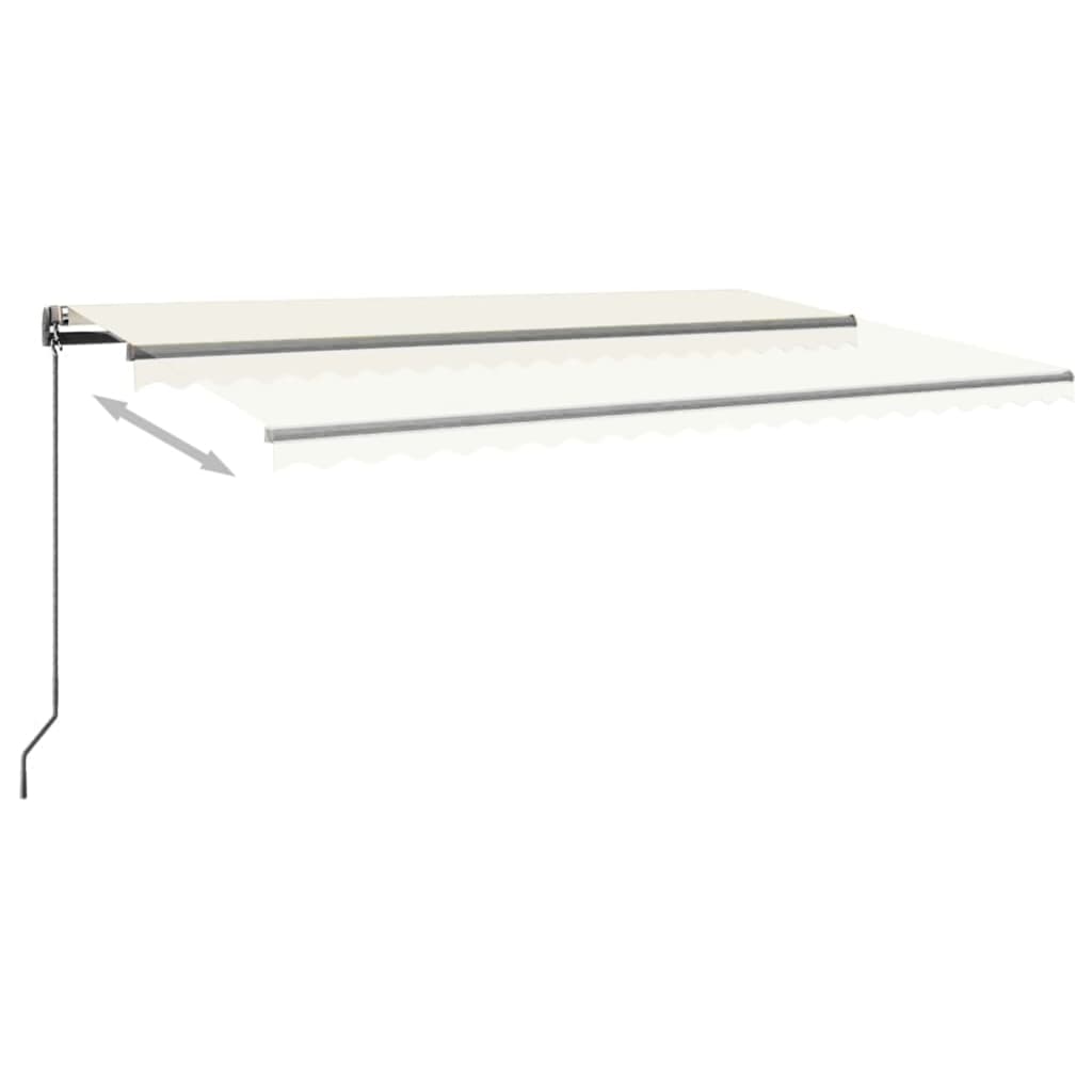 vidaXL automaatne varikatus LED, tuuleandur, 500x300 cm, kreemjas