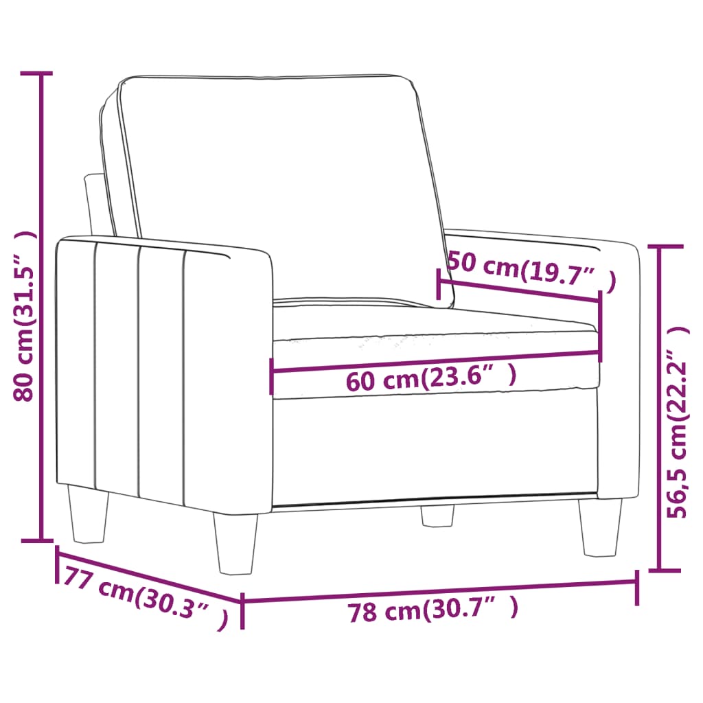 vidaXL tugitool, tumehall, 60 cm, kangas