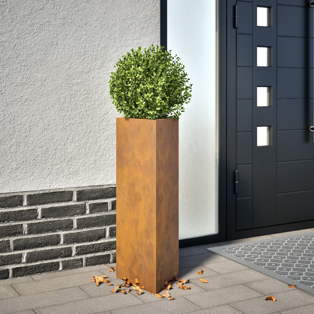 vidaXL aia taimekast, kolmnurk, 30 x 26 x 75 cm Corten teras