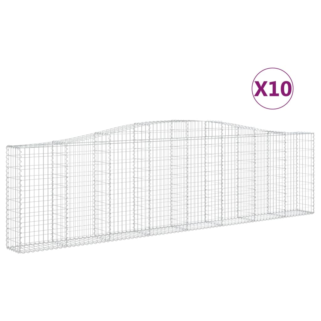 vidaXL kaarekujulised gabioonkorvid 10 tk, 400x30x100/120 cm, raud