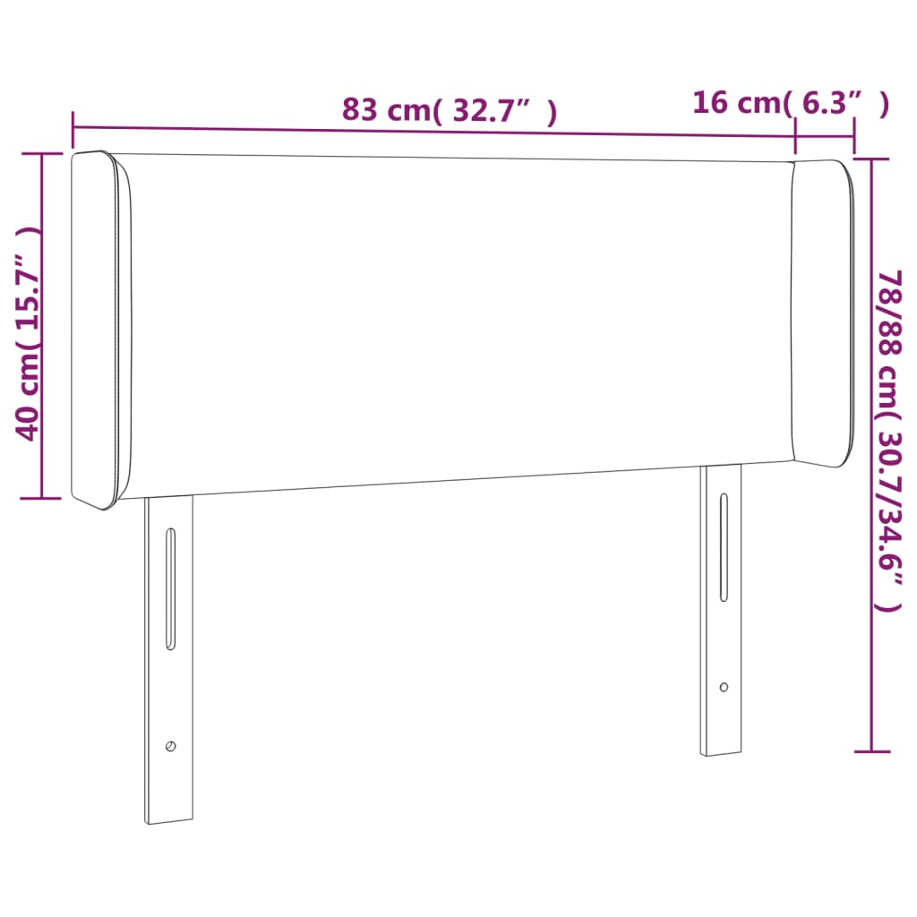 vidaXL voodipeats servadega, must, 83x16x78/88 cm, kunstnahk