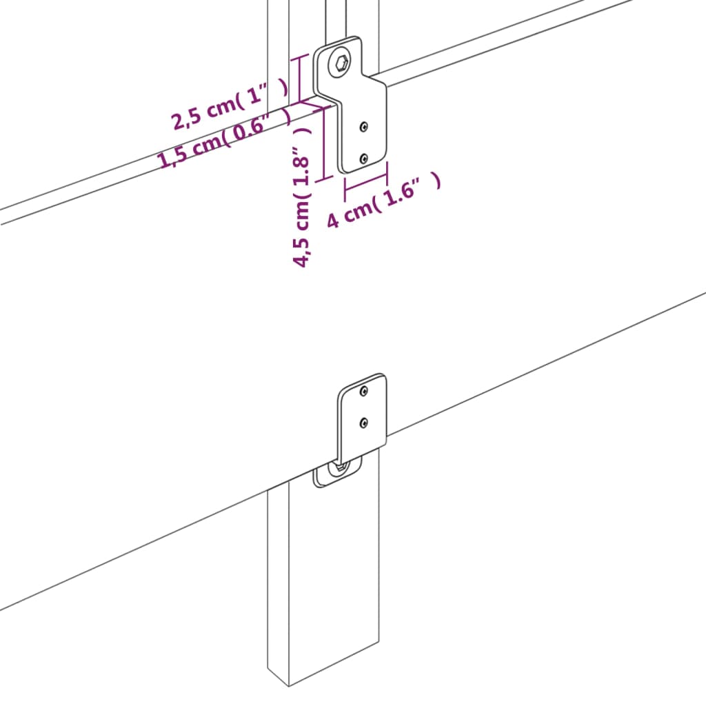 vidaXL voodipeats servadega, tumehall, 147x16x78/88 cm, samet