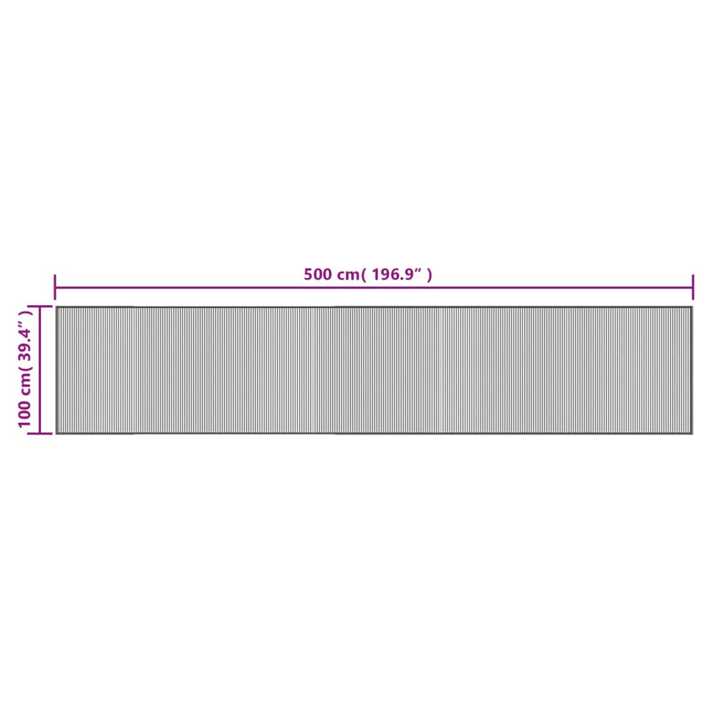 vidaXL vaip, ristkülikukujuline, pruun, 100 x 500 cm, bambus