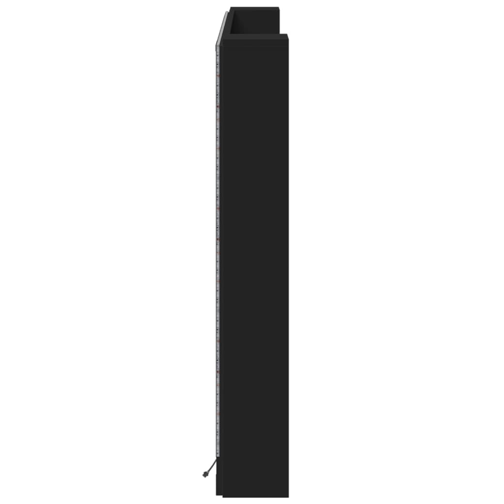 vidaXL voodipeatsi kapp LED-tuledega, must, 160x16,5x103,5 cm