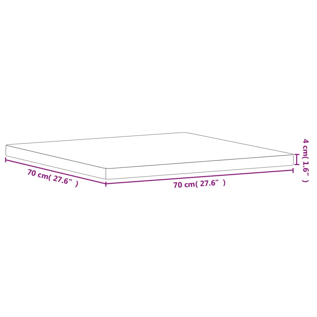 vidaXL lauaplaat, 70 x 70 x 2,5 cm, kandiline, pöökpuu