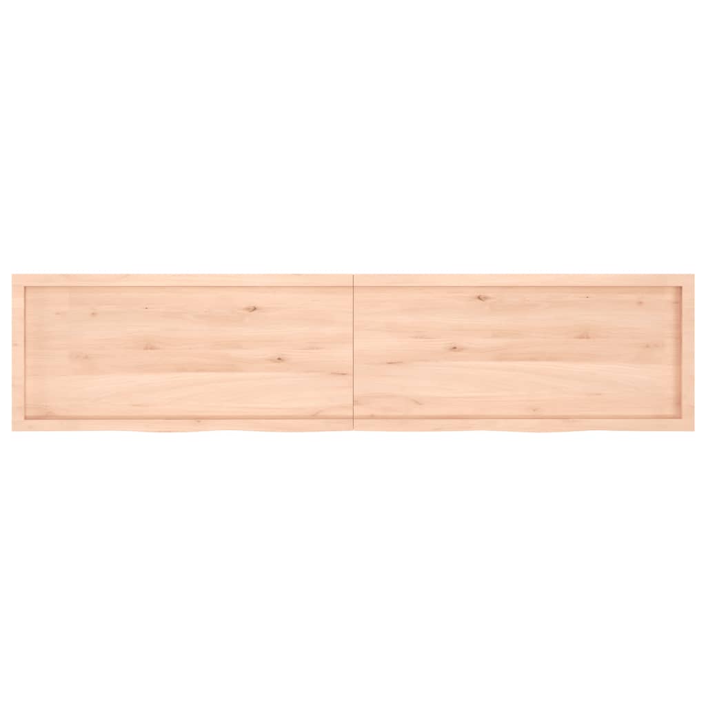 vidaXL lauaplaat, 220x50x(2-4) cm, töötlemata tammepuit