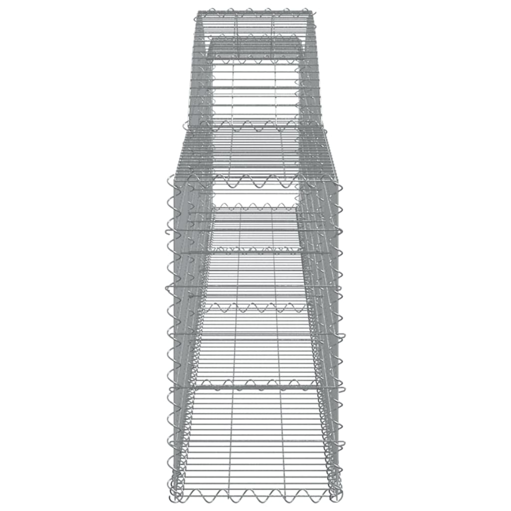 vidaXL kaarekujulised gabioonkorvid 7 tk, 400x30x60/80 cm, raud