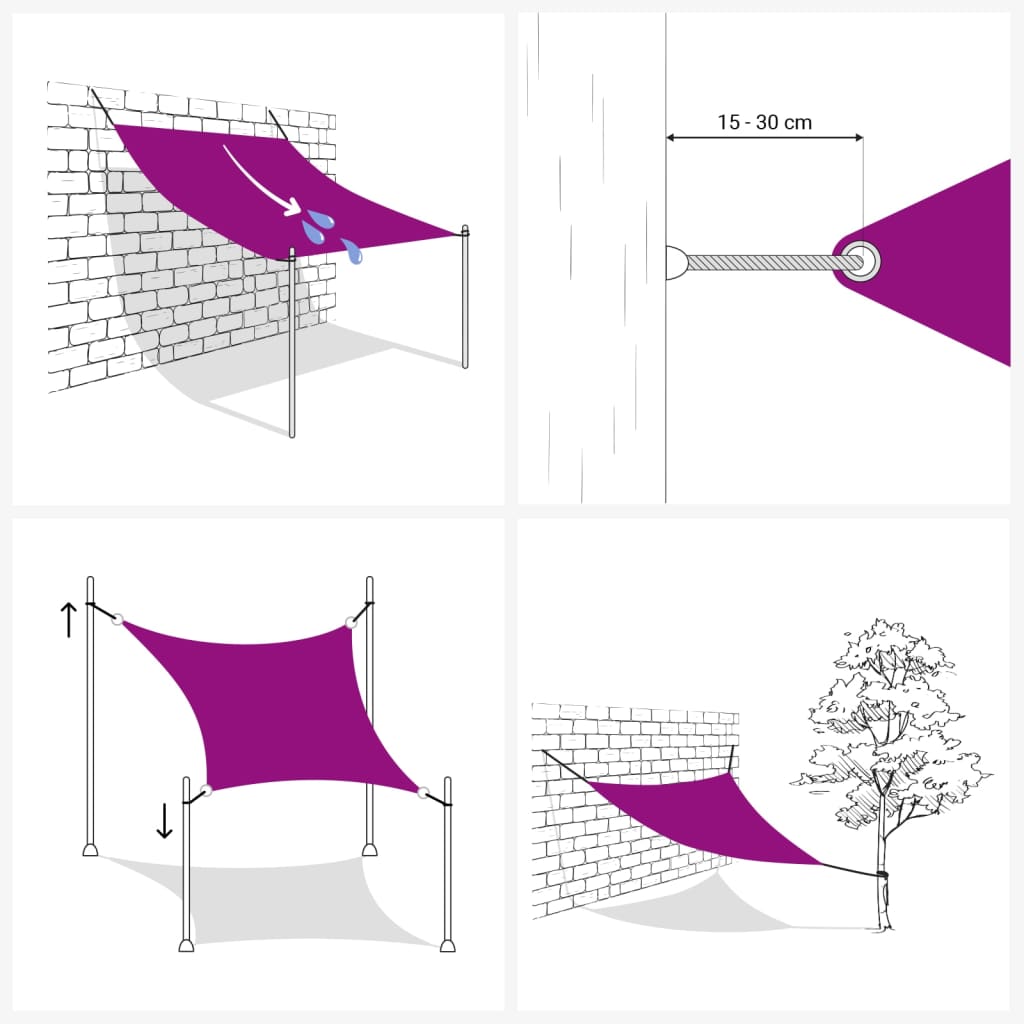 vidaXL päikesepuri, oxford-kangast, kolmnurkne, 5 x 6 x 6 m, kreemjas