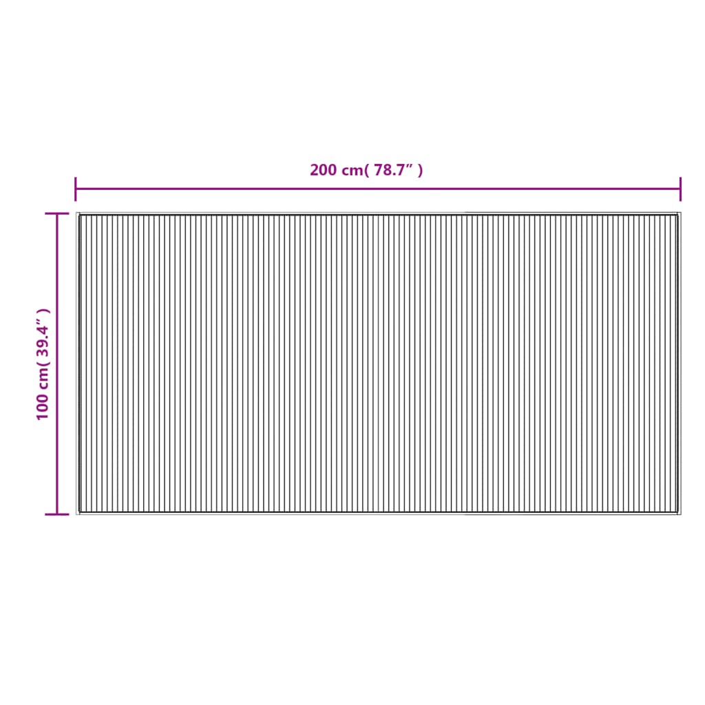 vidaXL vaip, ristkülikukujuline, pruun, 100 x 200 cm, bambus