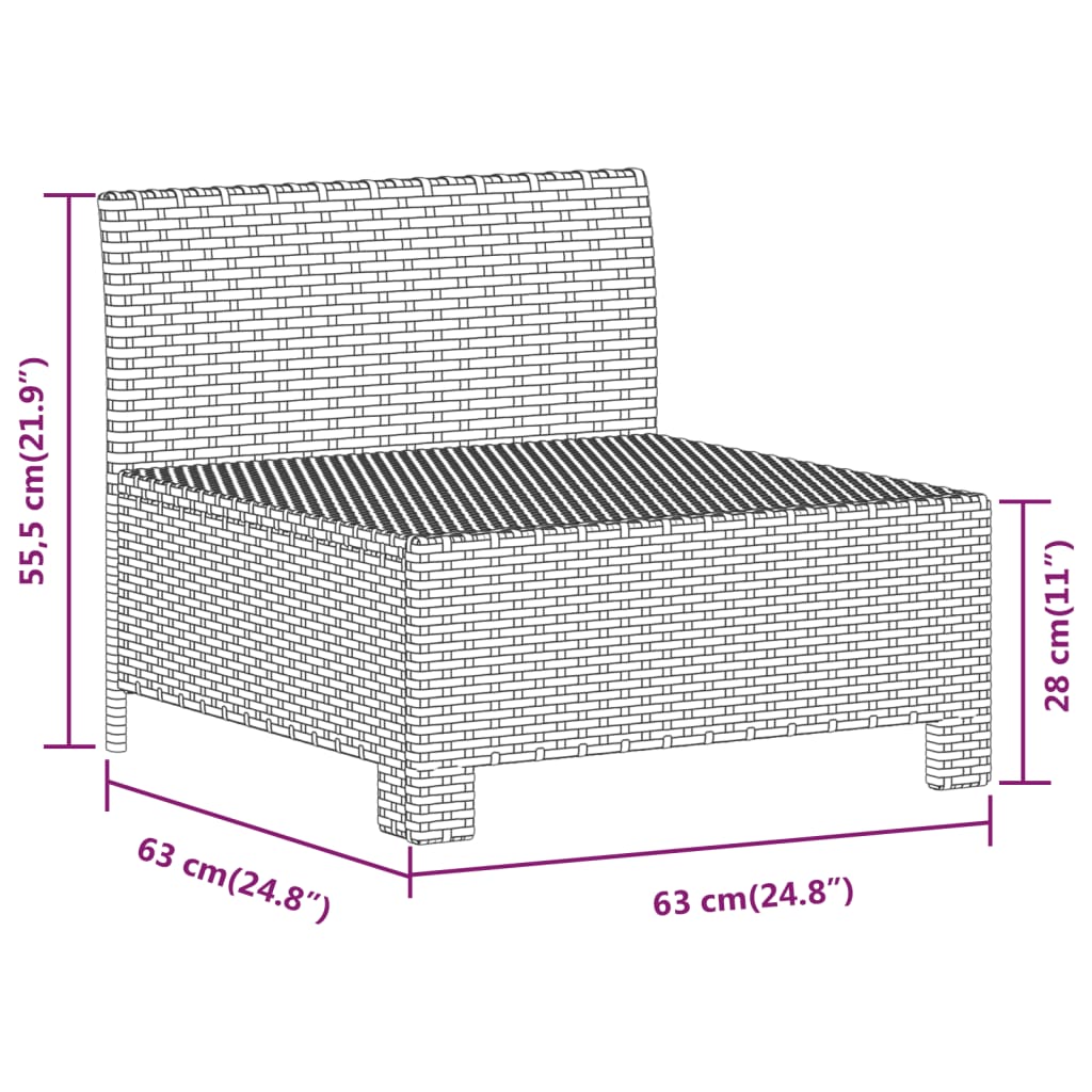 vidaXL 6-osaline aiamööbli komplekt patjadega, hall, polürotang