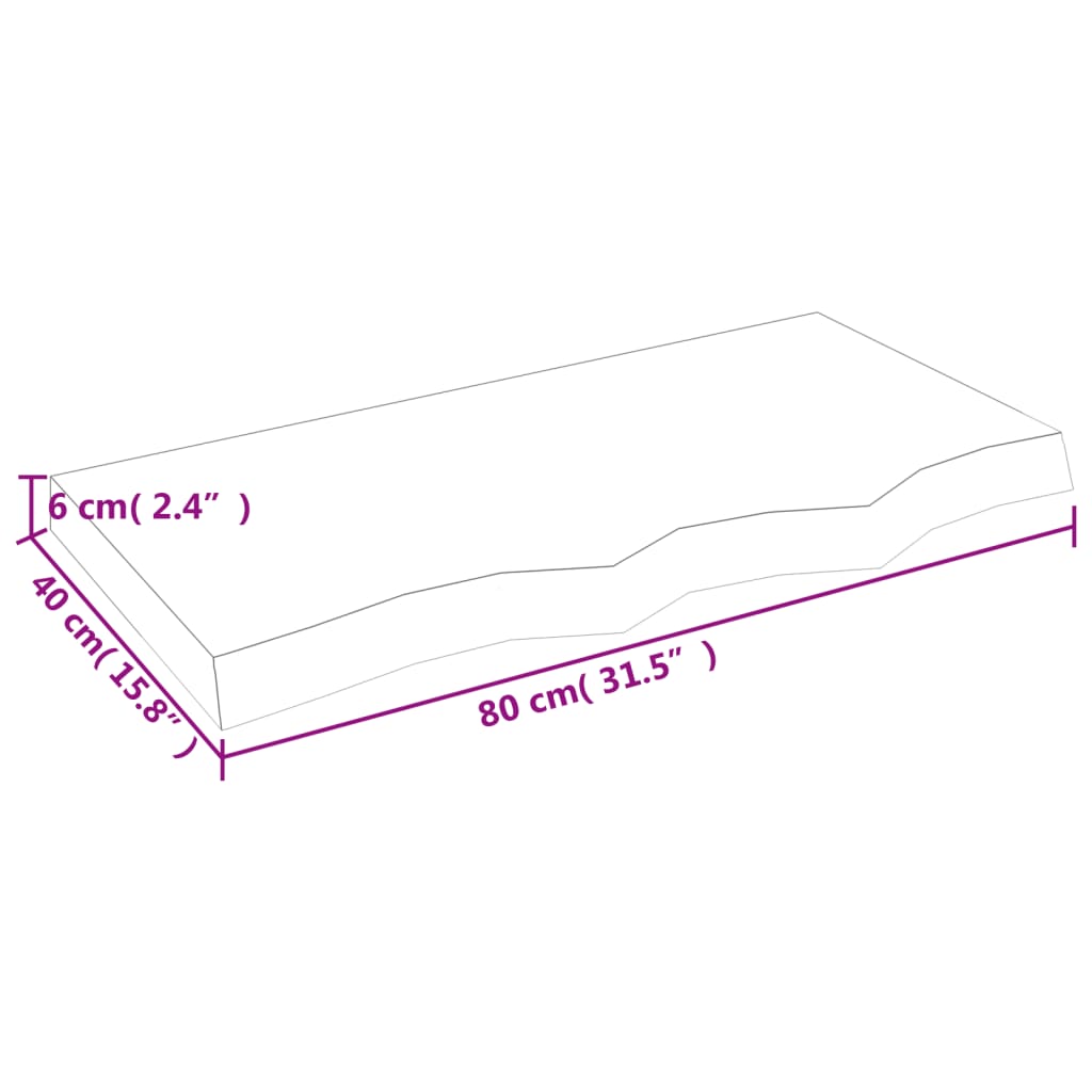 vidaXL vannitoa tasapind, tumepruun, 80x40x(2-6) cm töödeldud täispuit