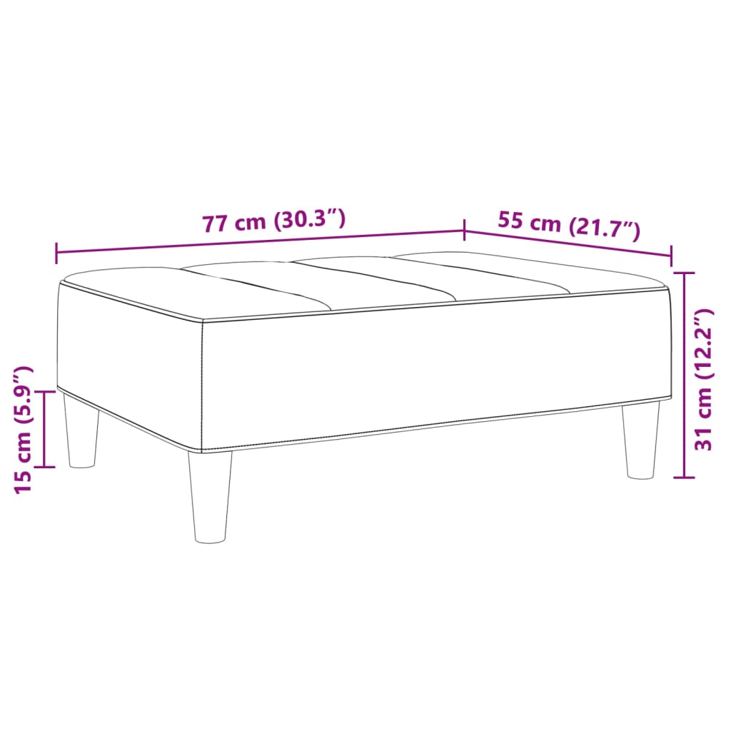 vidaXL jalapink, tumeroheline, 77x55x31 cm, samet