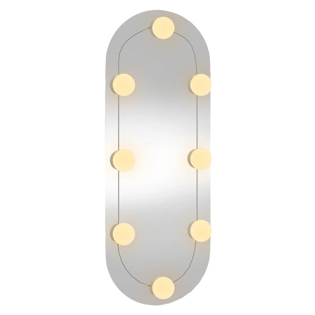 vidaXL seinapeegel LED-tuledega, 20x50 cm, klaas, ovaalne