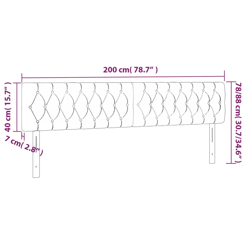 vidaXL voodipeatsid 2 tk, tumesinine, 100x7x78/88 cm, samet