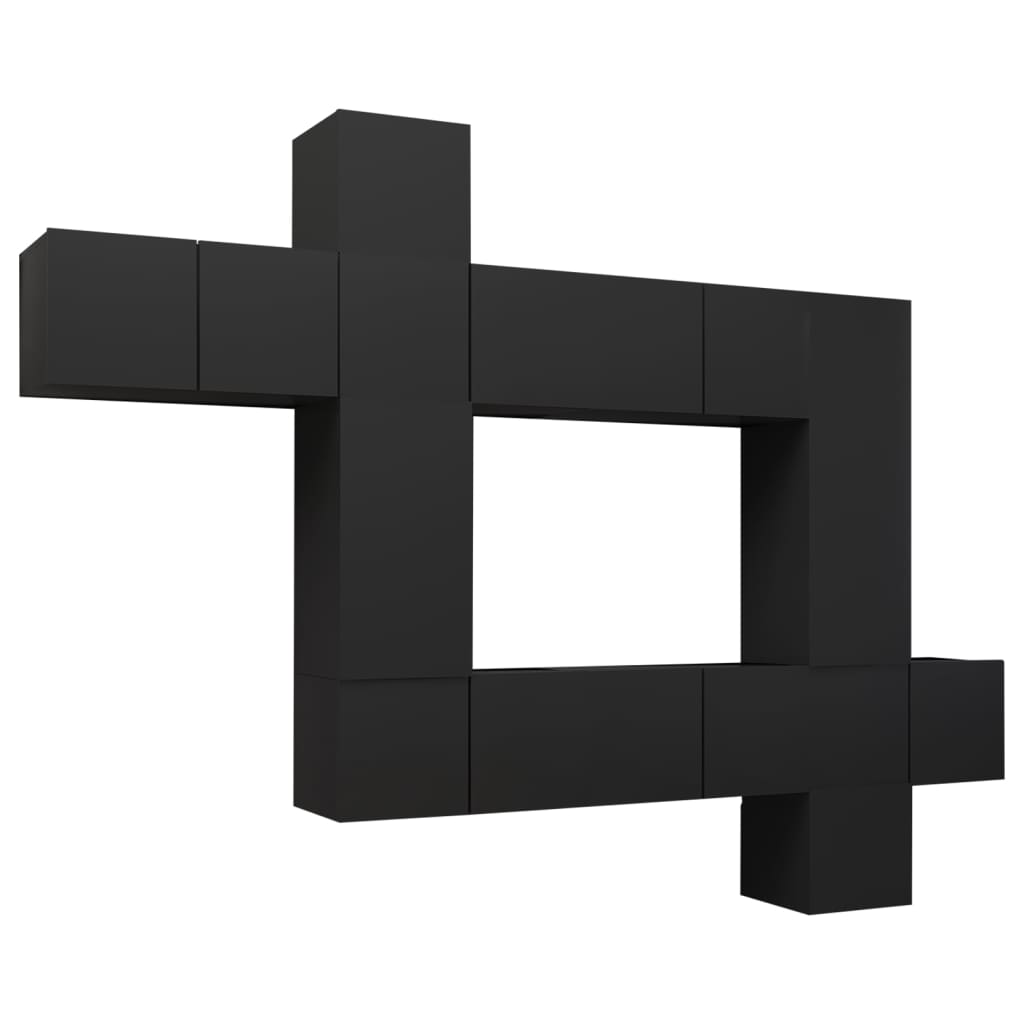 vidaXL 10-osaline telerikappide komplekt, must, tehispuit