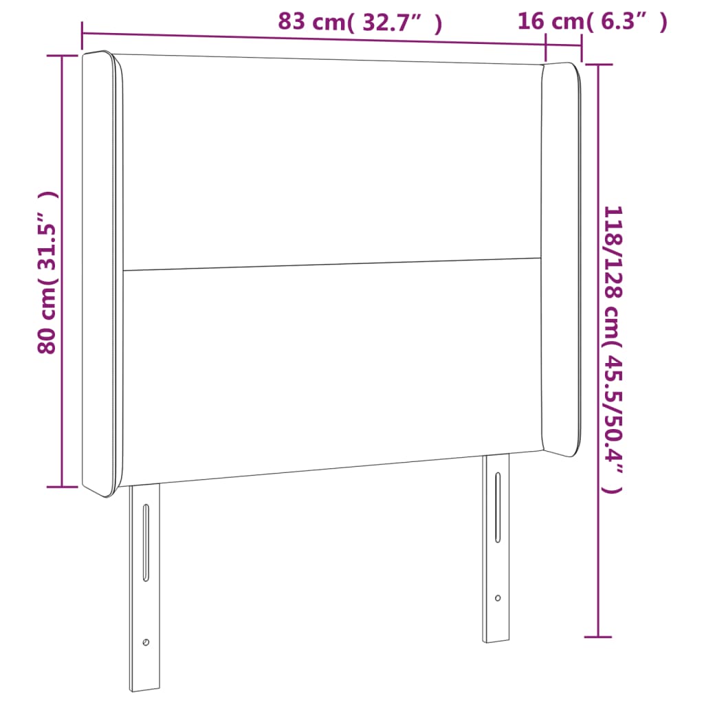 vidaXL voodipeats servadega, tumesinine, 83x16x118/128 cm, samet