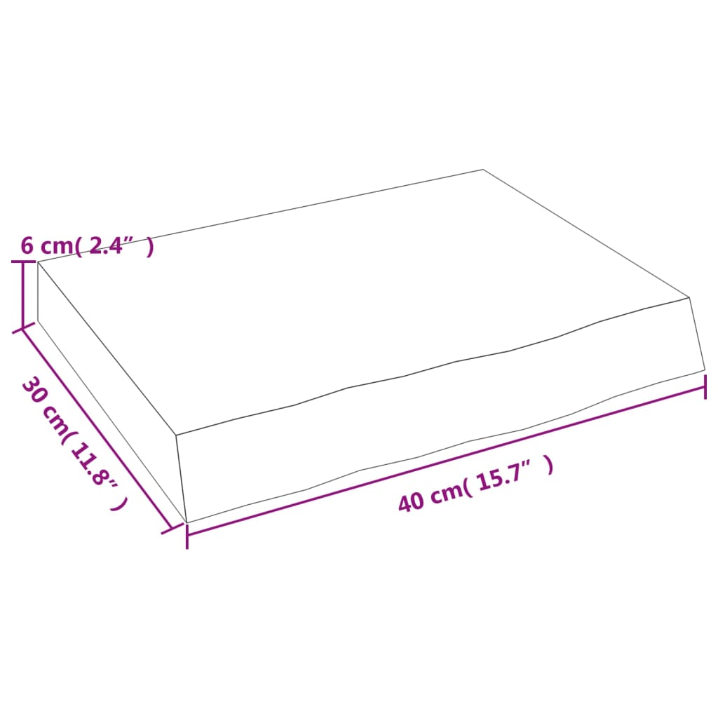 vidaXL seinariiul, helepruun, 40x30x(2-6) cm, töödeldud tammepuit