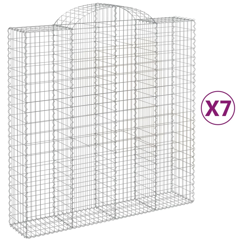 vidaXL kaarekujulised gabioonkorvid 7 tk, 200x50x200/220 cm, raud