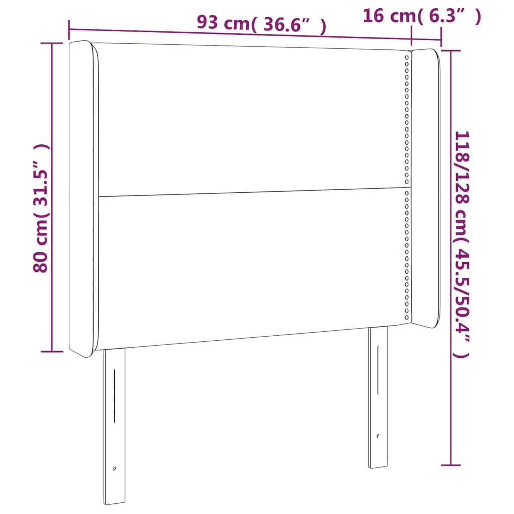 vidaXL voodipeats servadega, hall, 93x16x118/128 cm, kunstnahk