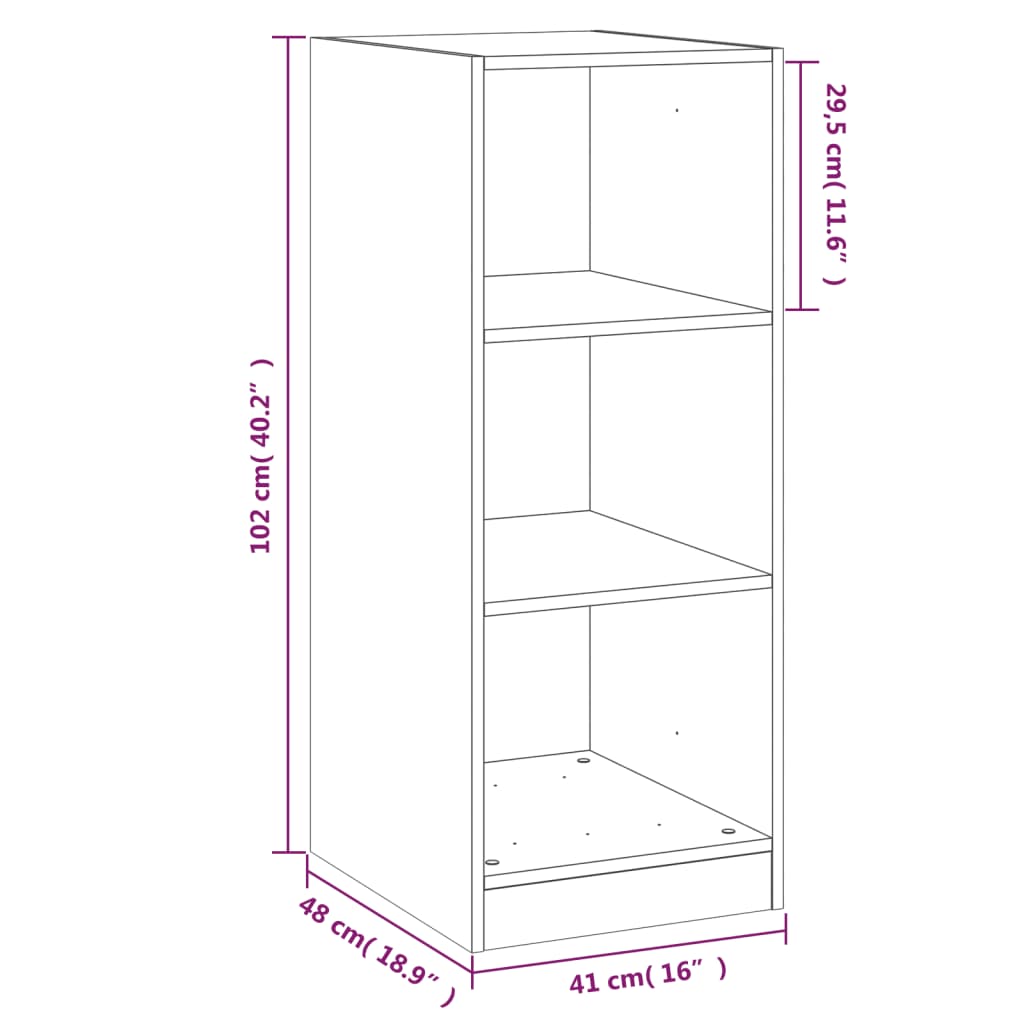 vidaXL riidekapp, Sonoma tamm, 48x41x102 cm, tehispuit